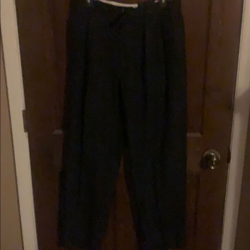 Mens Size 31M Charcoal Dress Pants: Pin Stripe